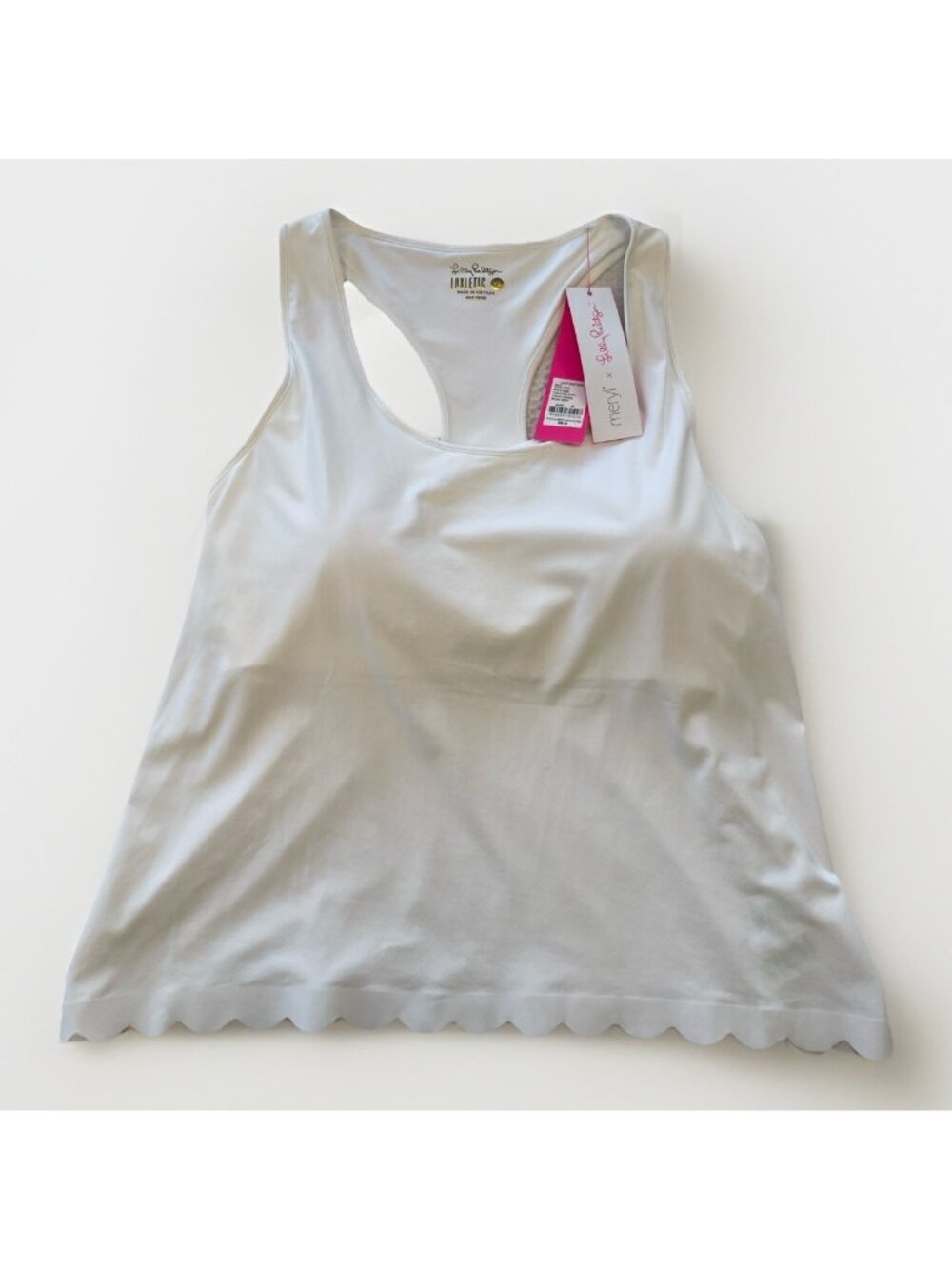 Lilly Pulitzer Size XL Luxletic Claralee Scallop Bra Tank Top White New NWT